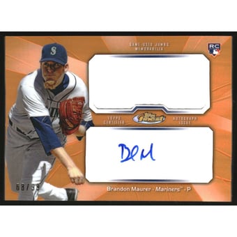 2013 Finest Rookie Jumbo Relic Autographs Orange Refractors #BM Brandon Maurer