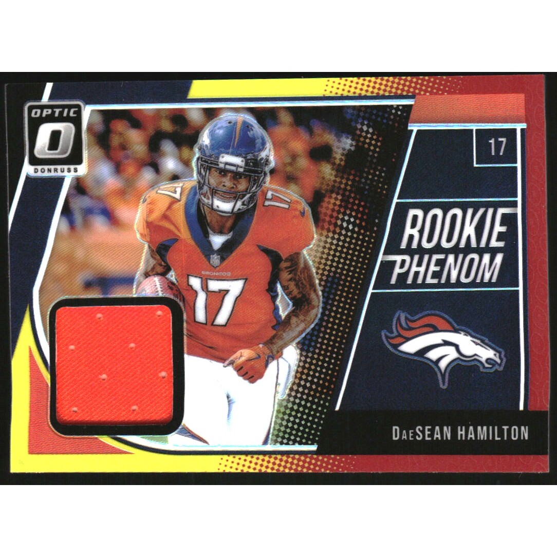 2018 Donruss Optic Rookie Phenoms Jerseys Horizontal Red and Yellow #1 DaeSean Hamilton