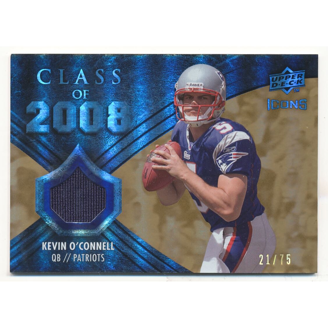 2008 Upper Deck Icons Class of 2008 Jersey Gold #CO35 Kevin O'Connell. rookie card picture