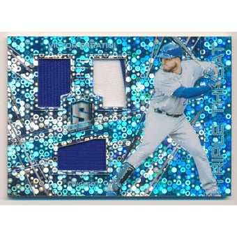 2018 Panini Spectra Triple Threat Materials Neon Blue #7 Victor Caratini/99