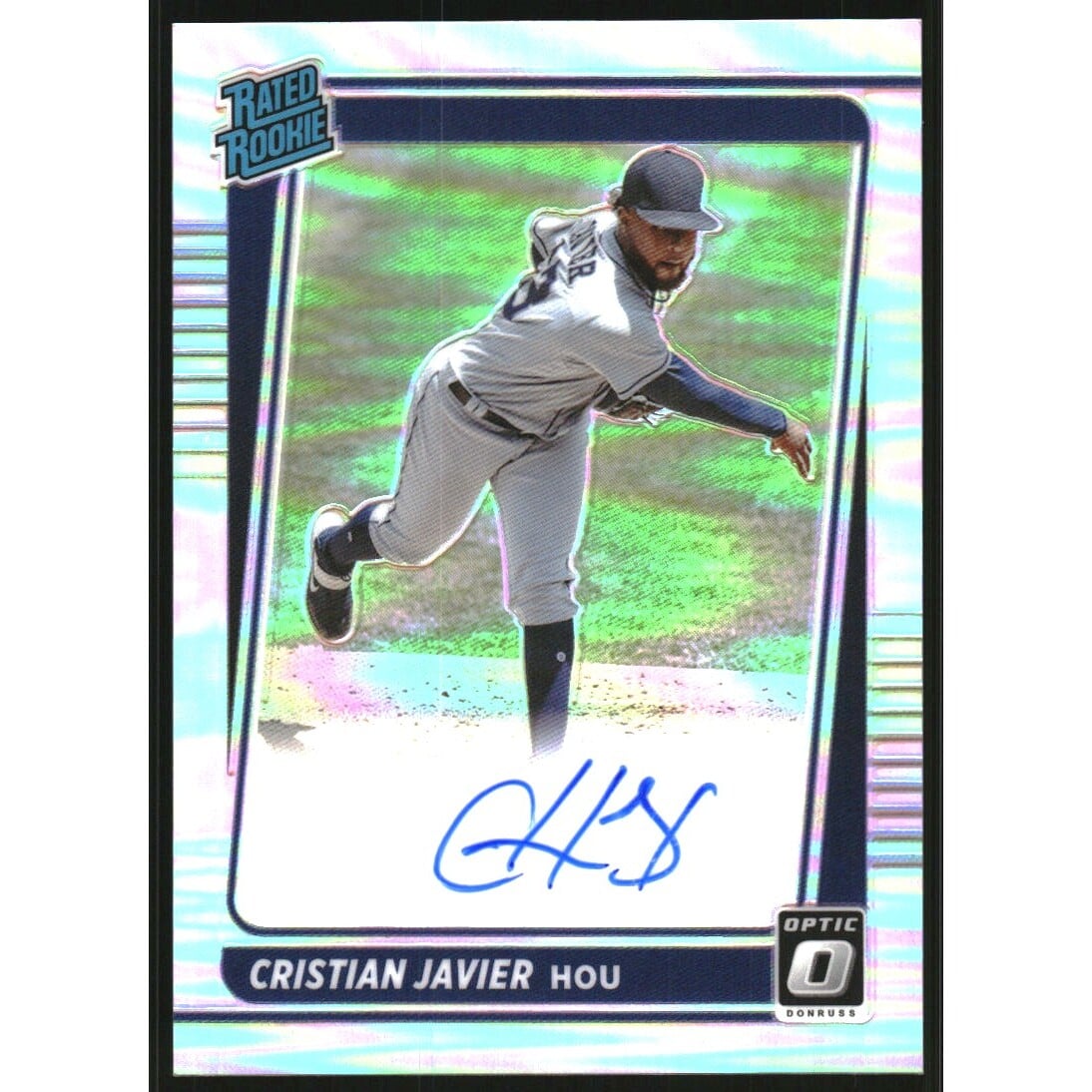 2021 Donruss Optic Rated Rookies Signatures Holo #63 Cristian Javier. rookie card picture