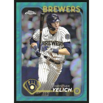 2024 Topps Chrome Aqua Refractors #253 Christian Yelich