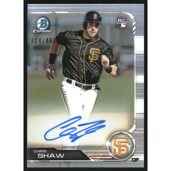 2019 Bowman Chrome Rookie Autographs Refractors #CRACST Chris Shaw