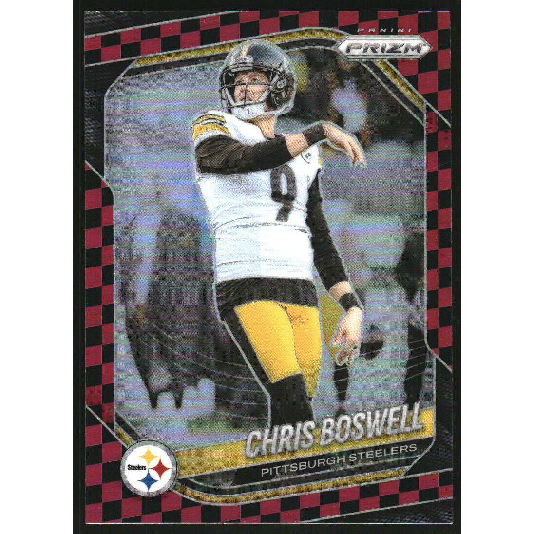 2025 Panini Prizm Prizms Black and Red Checker #174 Chris Boswell