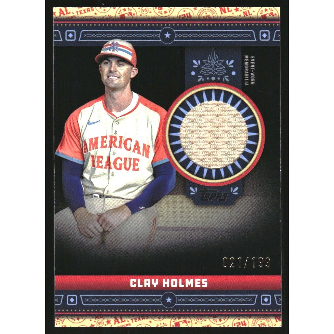 2024 Topps Update All-Star Stitches Relics Black #ASRCH Clay Holmes. rookie card picture