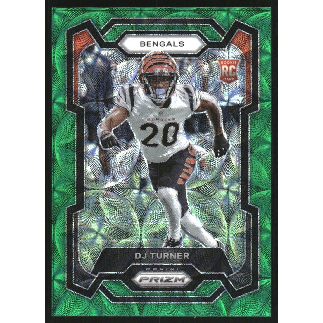 2023 Panini Prizm Prizms Green Scope #319 DJ Turner. rookie card picture