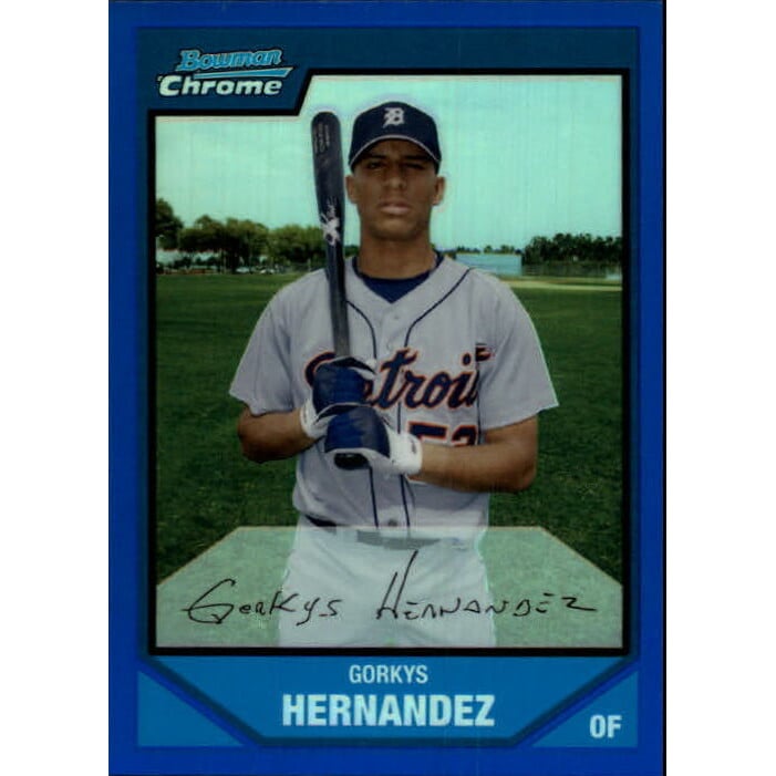 2007 Bowman Chrome Prospects Blue Refractors #BC190 Gorkys Hernandez. rookie card picture