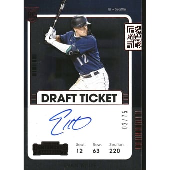 2021 Panini Contenders Draft Ticket Red #146 Evan White AU/75