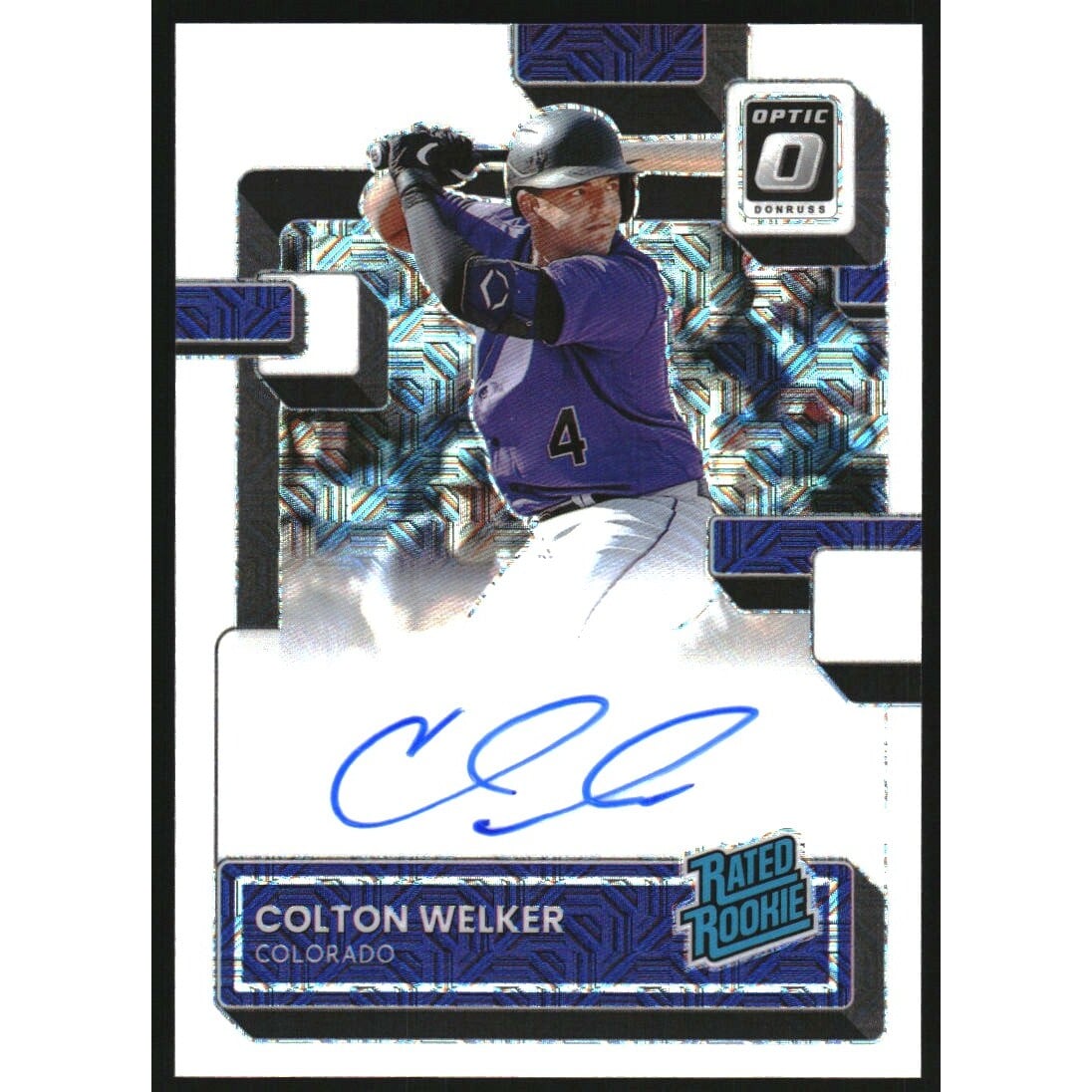 2022 Donruss Optic Rated Rookies Signatures White Mojo #26 Colton Welker/99