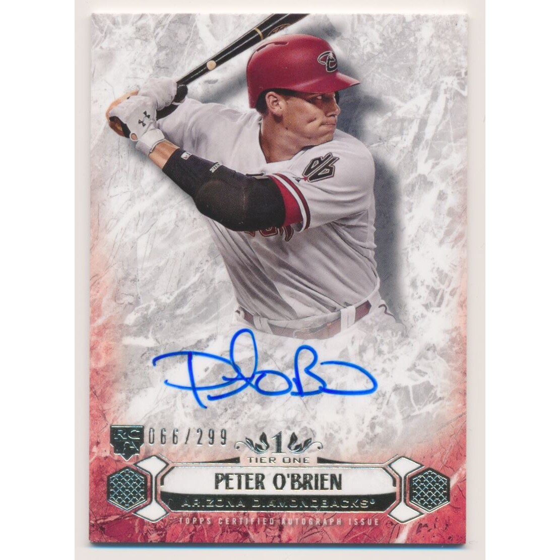 2016 Topps Tier One Breakout Autographs #BOAPOB Peter O'Brien/299. rookie card picture