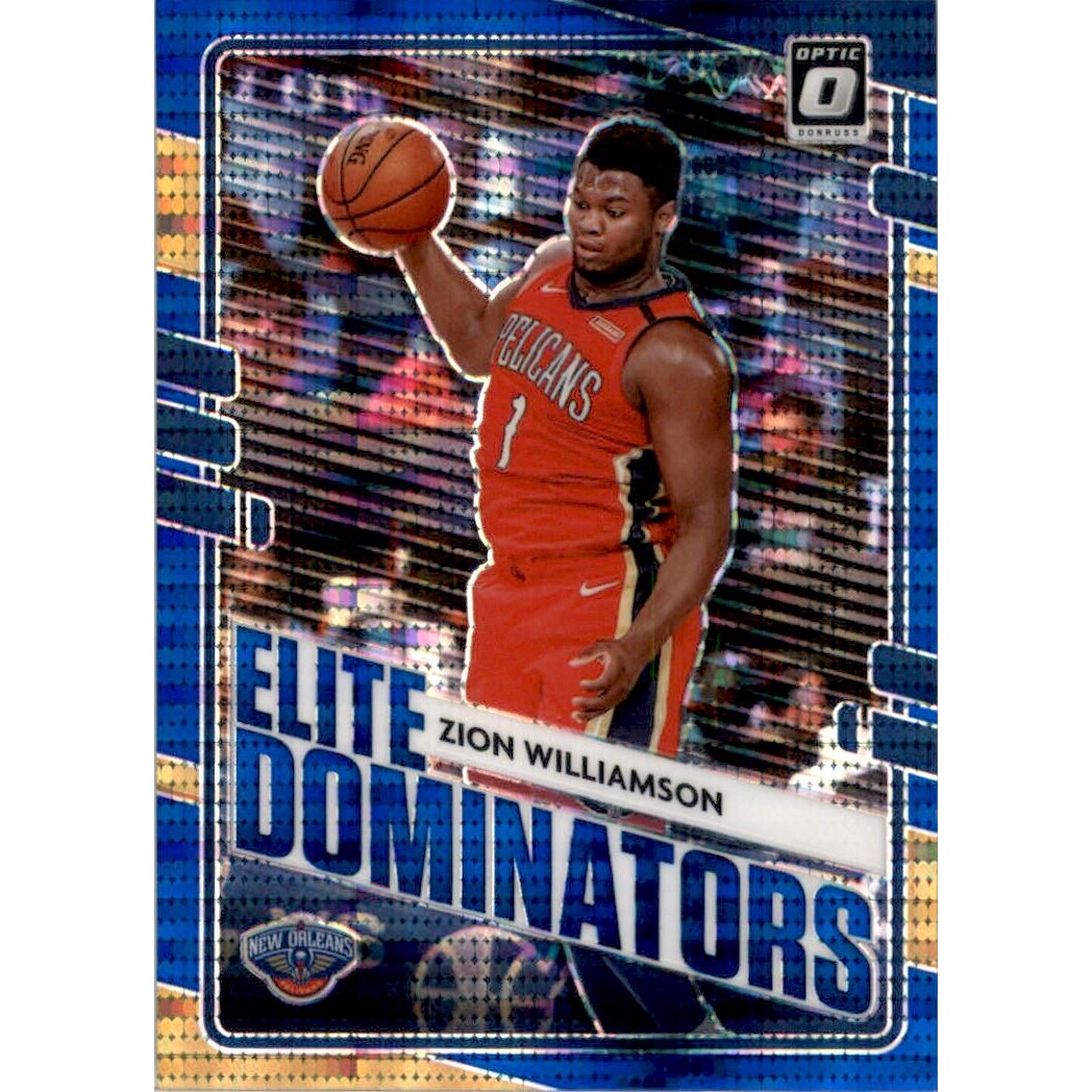 2020-21 Donruss Optic Elite Dominators Blue Pulsar #22 Zion Williamson