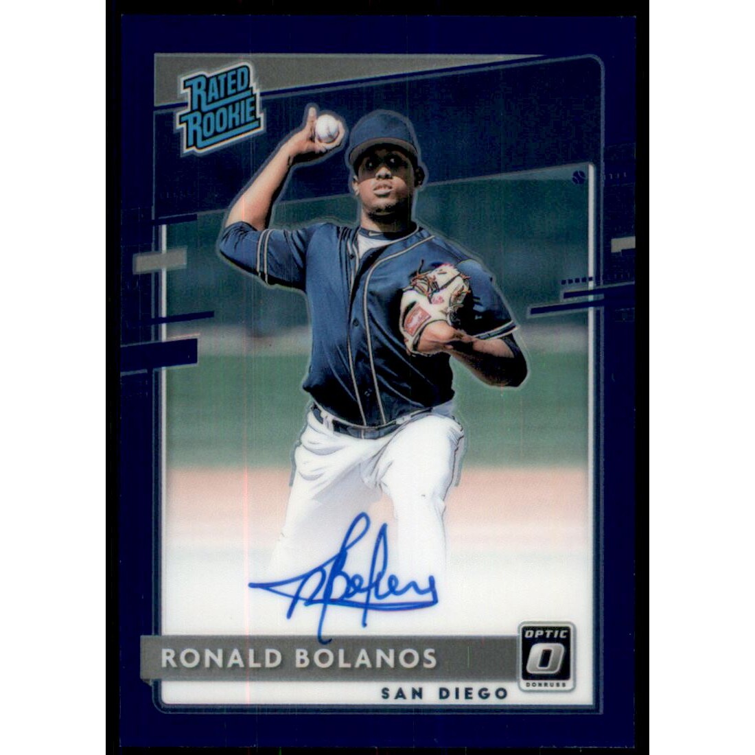 2020 Donruss Optic Rated Rookies Signatures Purple #49 Ronald Bolanos/125. rookie card picture