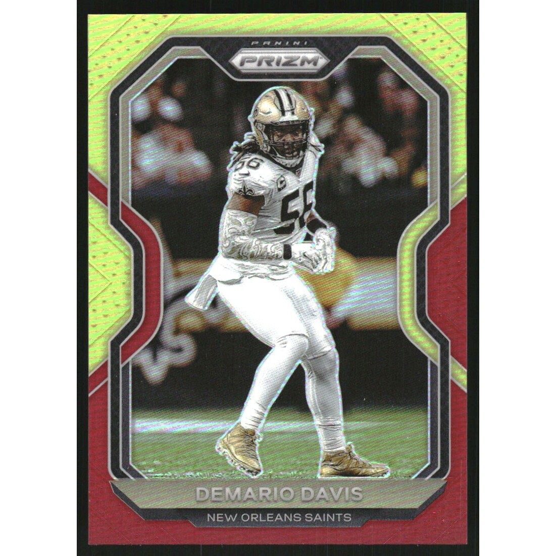 2020 Panini Prizm Prizms Red and Yellow #249 Demario Davis. rookie card picture