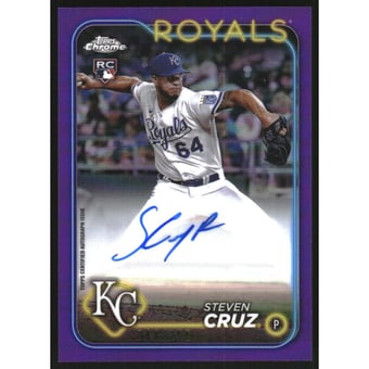 2024 Topps Chrome Rookie Autographs Purple Refractors #RASC Steven Cruz