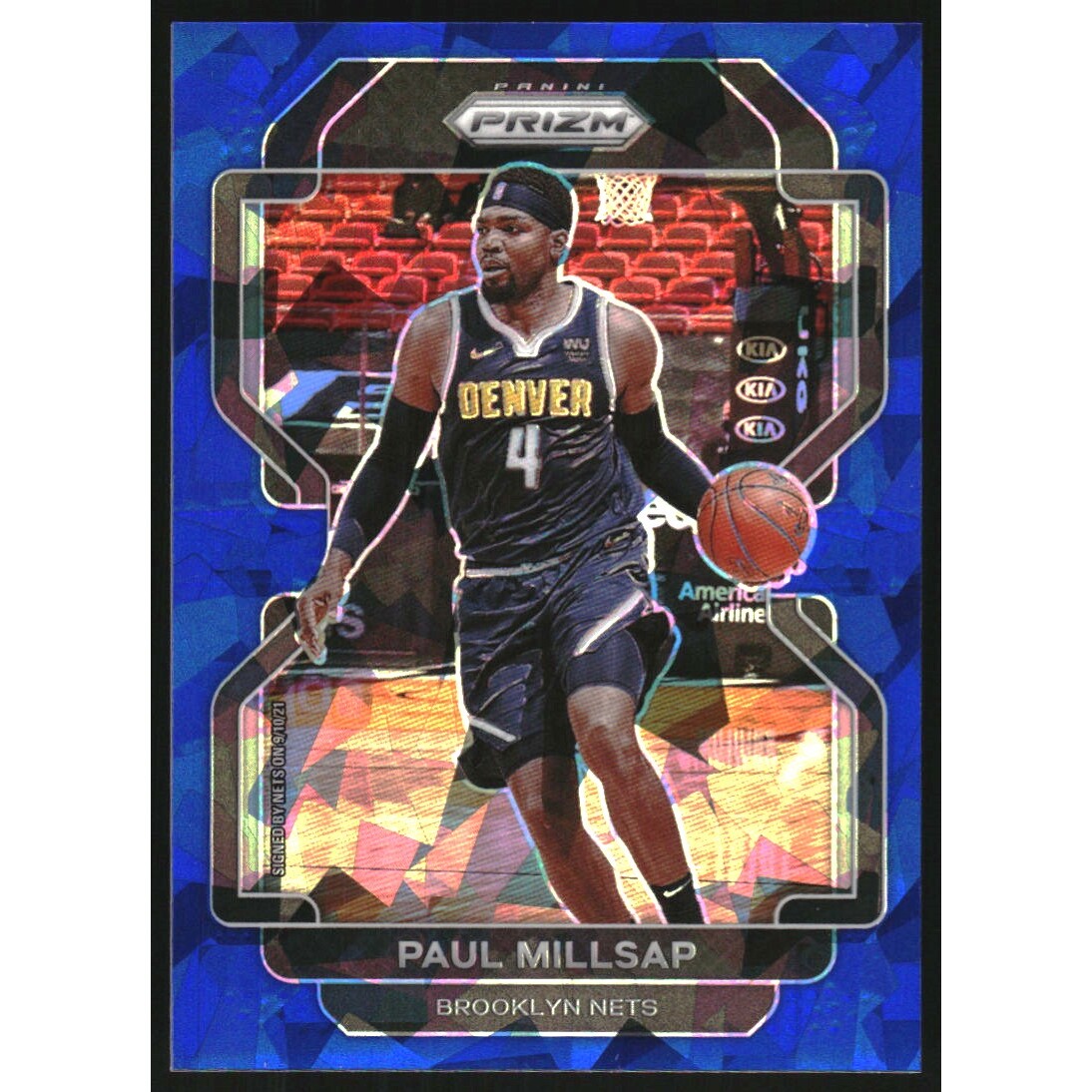 2021-22 Panini Prizm Prizms Blue Ice #46 Paul Millsap