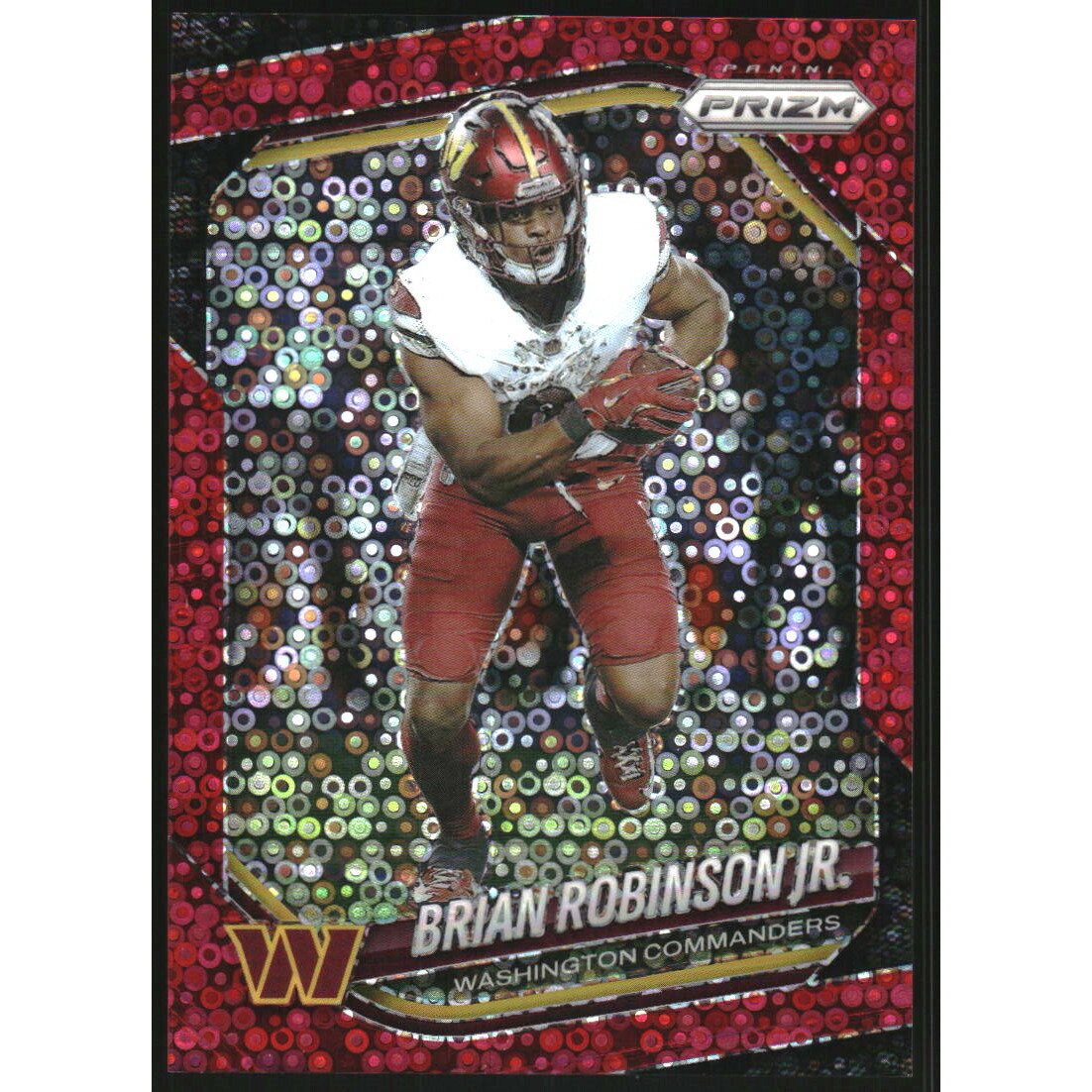 2025 Panini Prizm Prizms No Huddle Red #141 Brian Robinson Jr.. rookie card picture