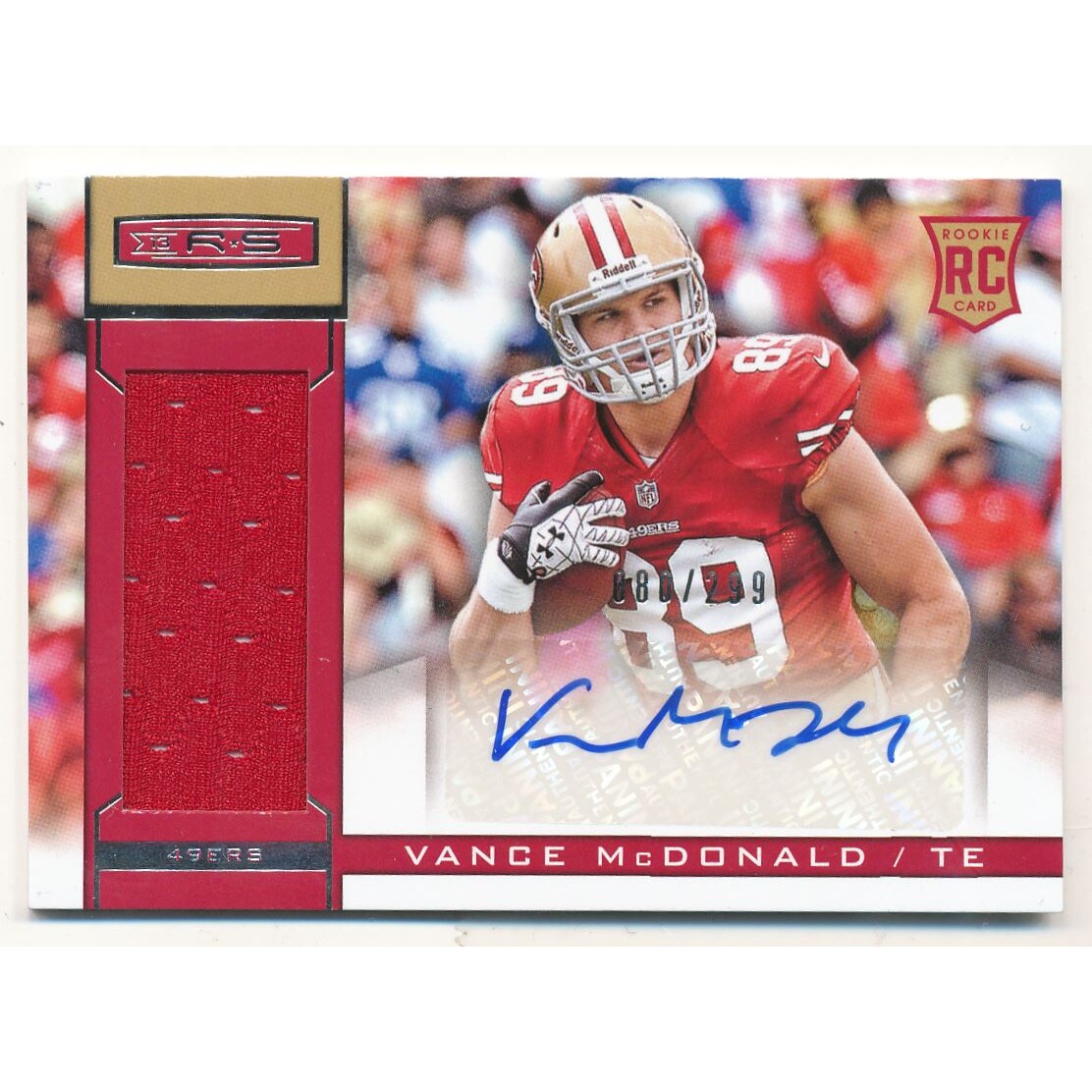 2013 Rookies and Stars Rookie Jersey Autographs #239 Vance McDonald