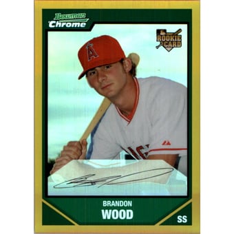 2007 Bowman Chrome Draft Gold Refractors #BDP23 Brandon Wood