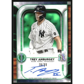 2022 Topps Tribute Autographs Green #TATAM Trey Amburgey