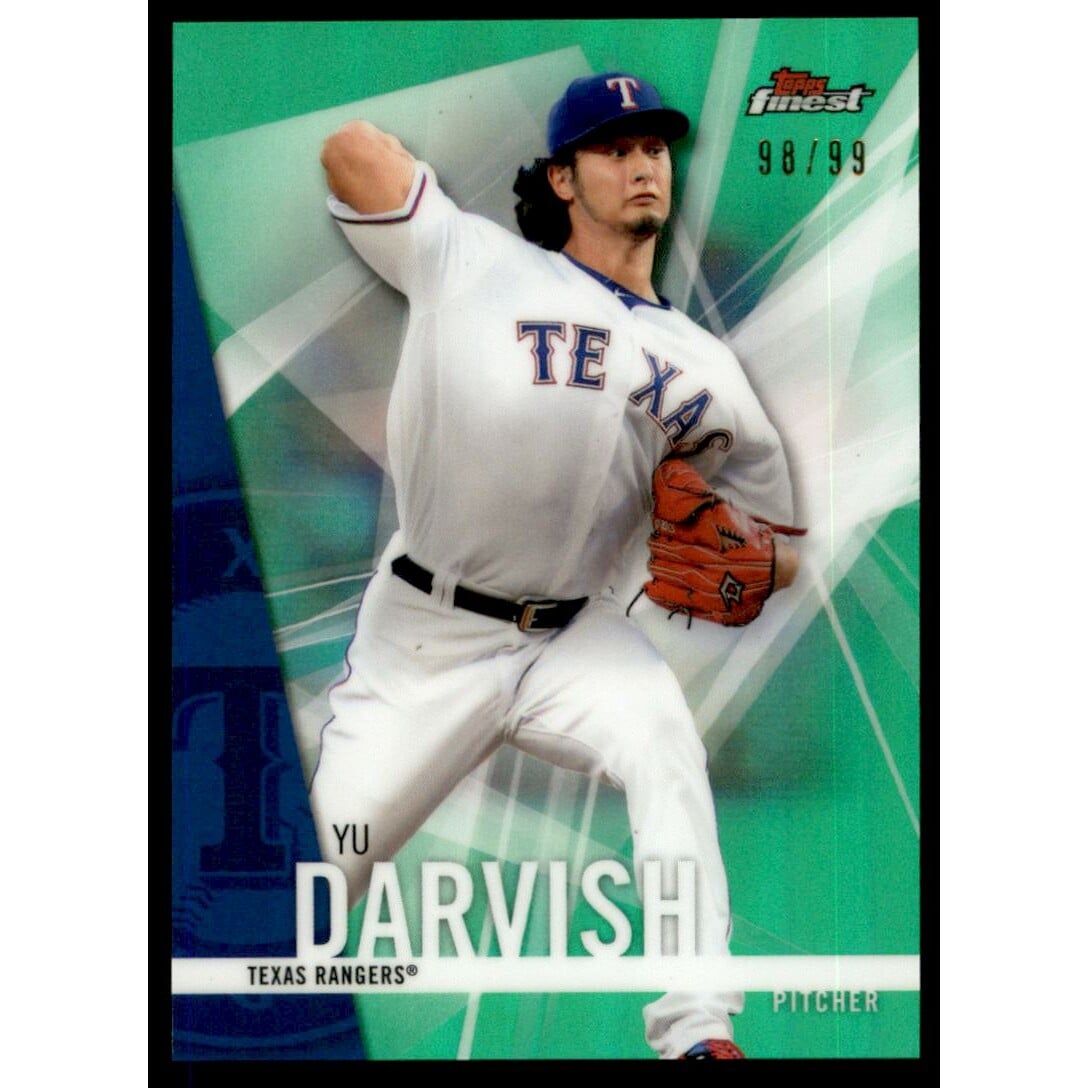 2017 Finest Green Refractors #72 Yu Darvish