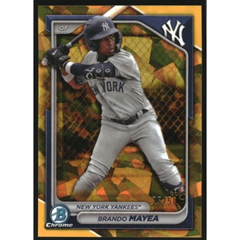 2024 Bowman Chrome Sapphire Prospects Gold Refractors #BCP84 Brando Mayea