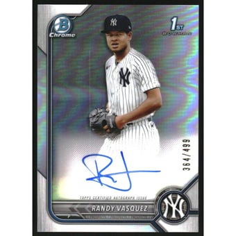 2022 Bowman Chrome Prospect Autographs Refractors #CPARV Randy Vasquez