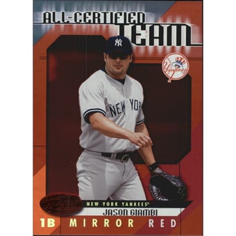 2002 Leaf Certified All-Certified Team Mirror Red #16 Jason Giambi