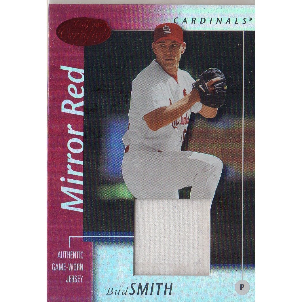 2002 Leaf Certified Mirror Red #88 Bud Smith Jsy