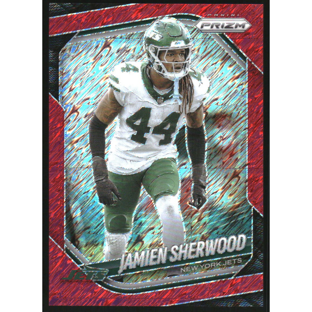 2025 Panini Prizm Prizms Red Shimmer #221 Jamien Sherwood