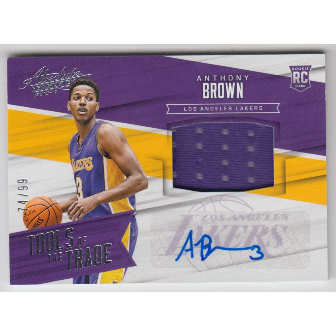 2015-16 Absolute Memorabilia Tools of the Trade Jumbo Rookie Material Signatures #TTJAB Anthony Brown 2015-16 Absolute Memorabilia Tools of the Trade Jumbo Rookie Material Signatures #TTJAB Anthony Brown