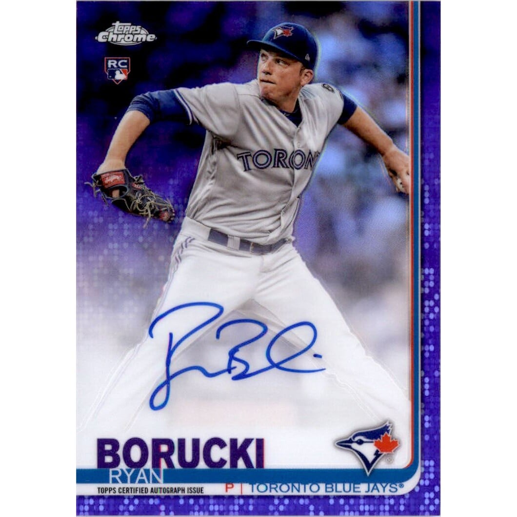 2019 Topps Chrome Rookie Autographs Purple Refractors #RARBO Ryan Borucki. rookie card picture