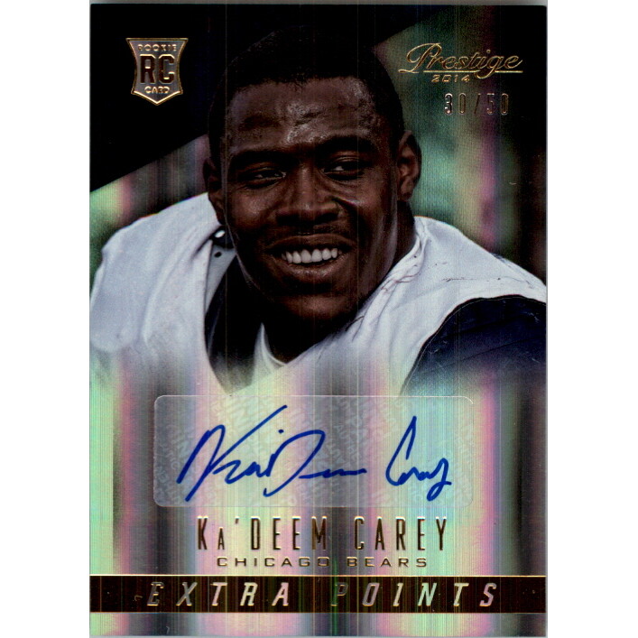 2014 Prestige Extra Points Gold Autographs #256 Ka'Deem Carey/50