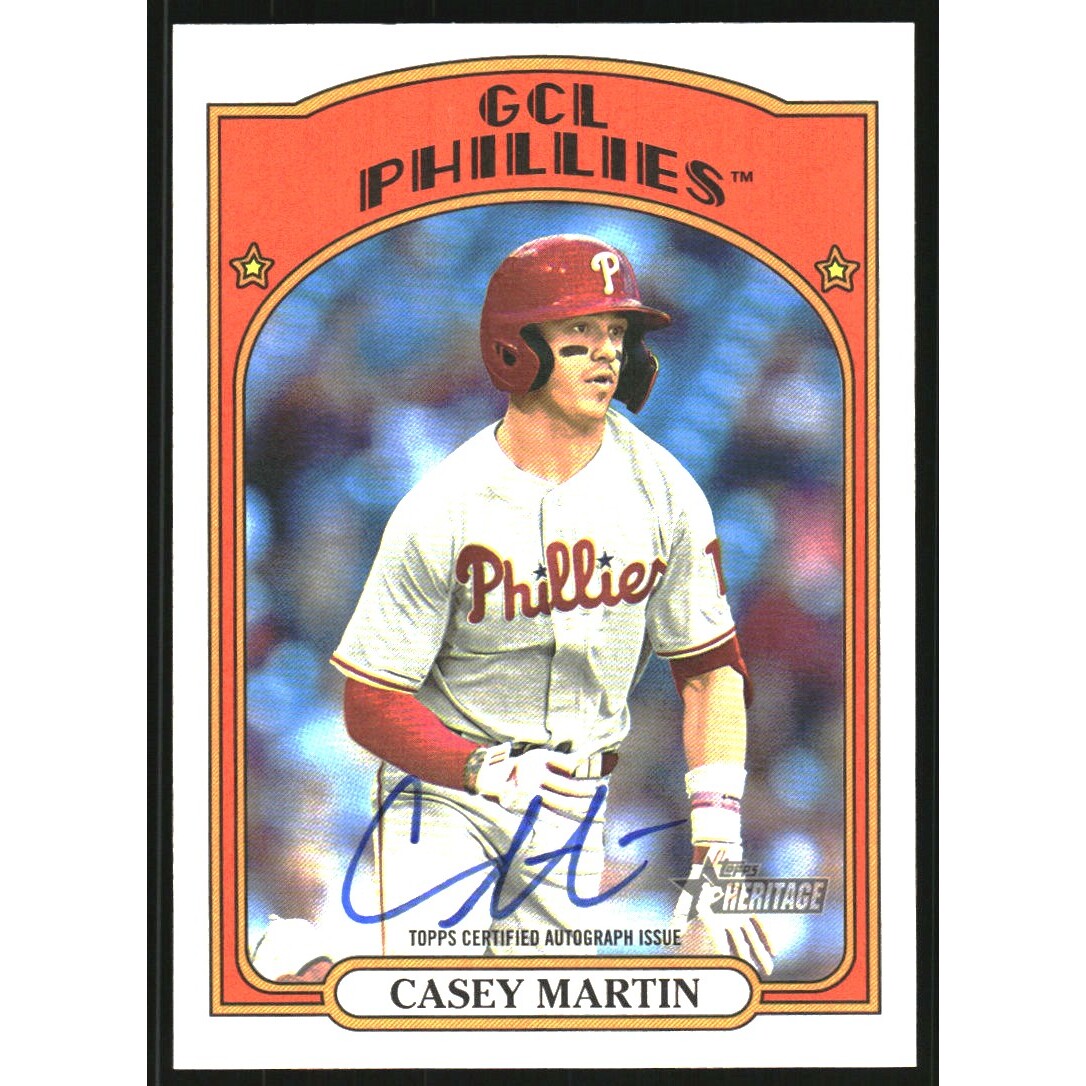 2021 Topps Heritage Minors Real One Autographs #ROACMA Casey Martin. rookie card picture