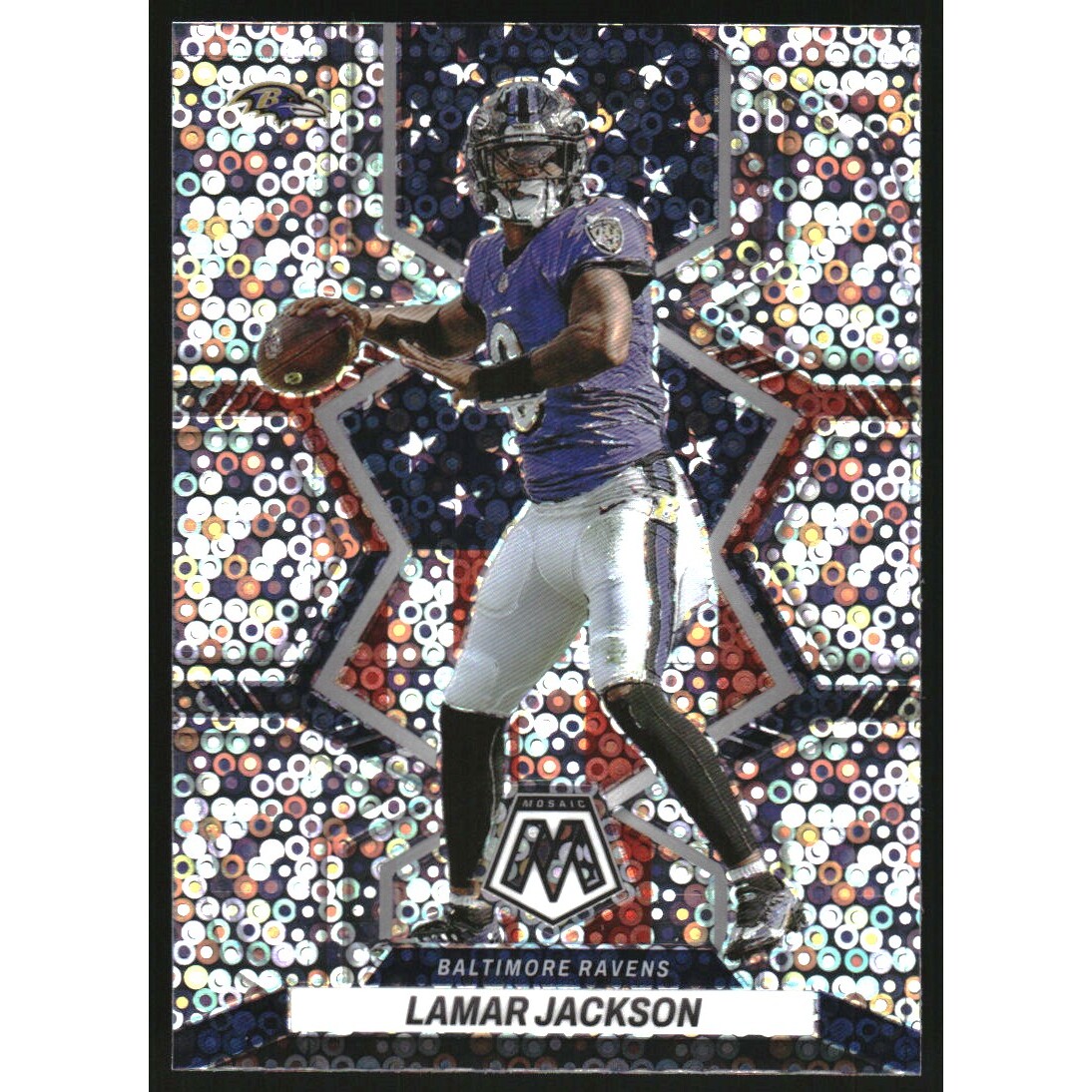 2022 Panini Mosaic Mosaic No Huddle Silver #259 Lamar Jackson NP