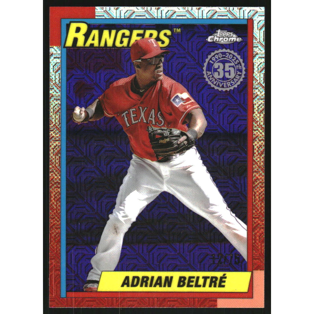 2025 Topps Update '90 Topps Silver Pack Chrome Purple Refractors #U90C50 Adrian Beltre
