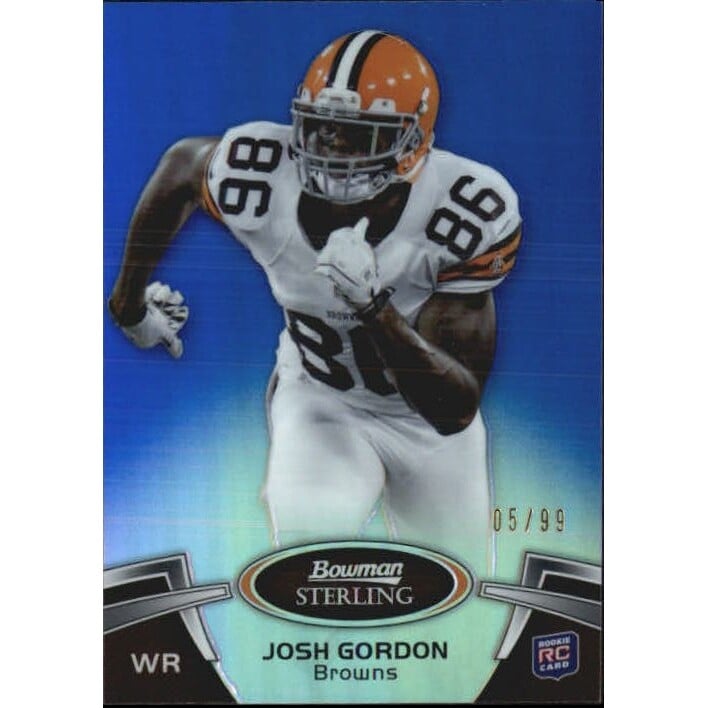 2012 Bowman Sterling Blue Refractors #94 Josh Gordon. rookie card picture
