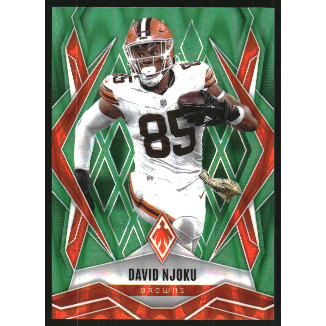 2025 Panini Phoenix Green Seismic #110 David Njoku. rookie card picture