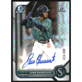 2022 Bowman Chrome Prospect Autographs Refractors #CPAJQ Juan Querecuto