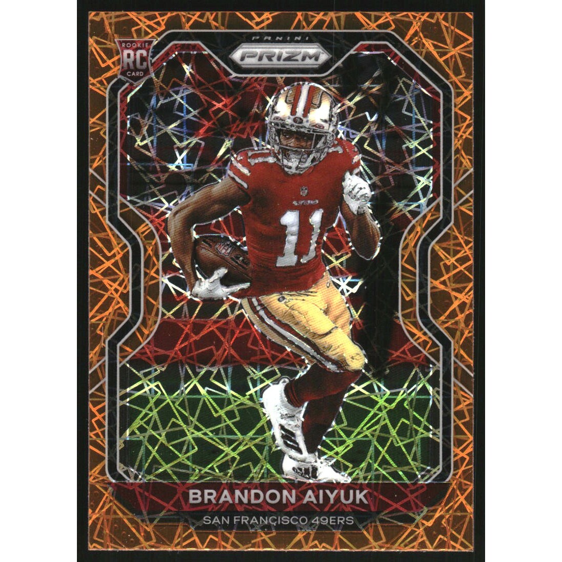2020 Panini Prizm Prizms Orange Lazer #301 Brandon Aiyuk