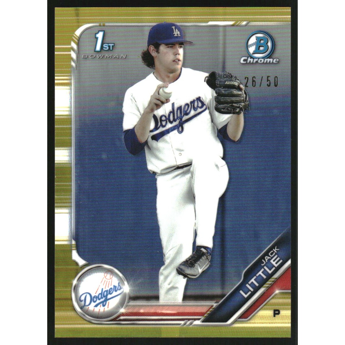 2019 Bowman Chrome Draft Gold Refractors #BDC43 Jack Little. rookie card picture