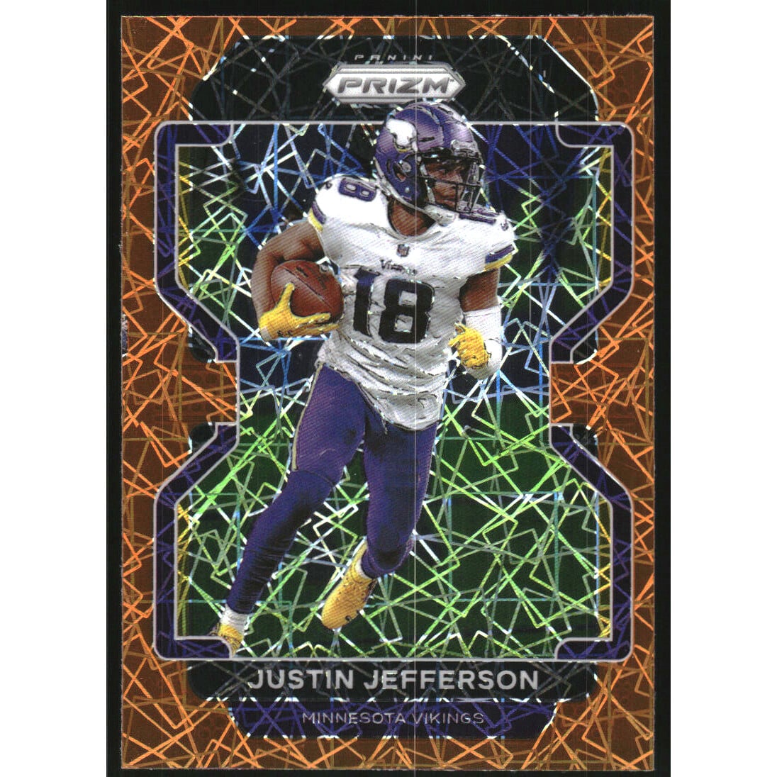 2021 Panini Prizm Prizms Lazer #125 Justin Jefferson. rookie card picture