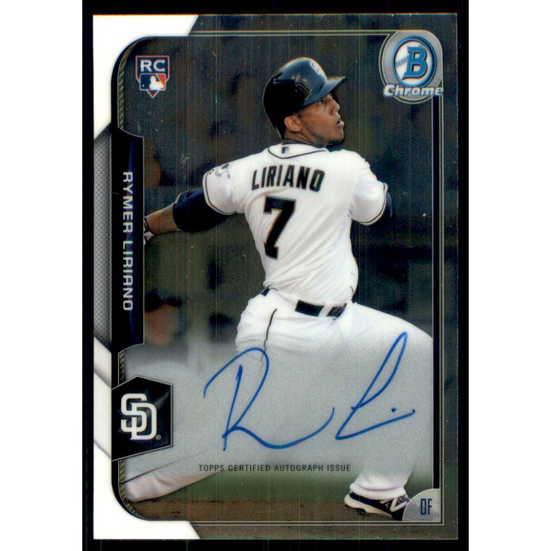 2015 Bowman Chrome Rookie Autographs #BCARRL Rymer Liriano. rookie card picture