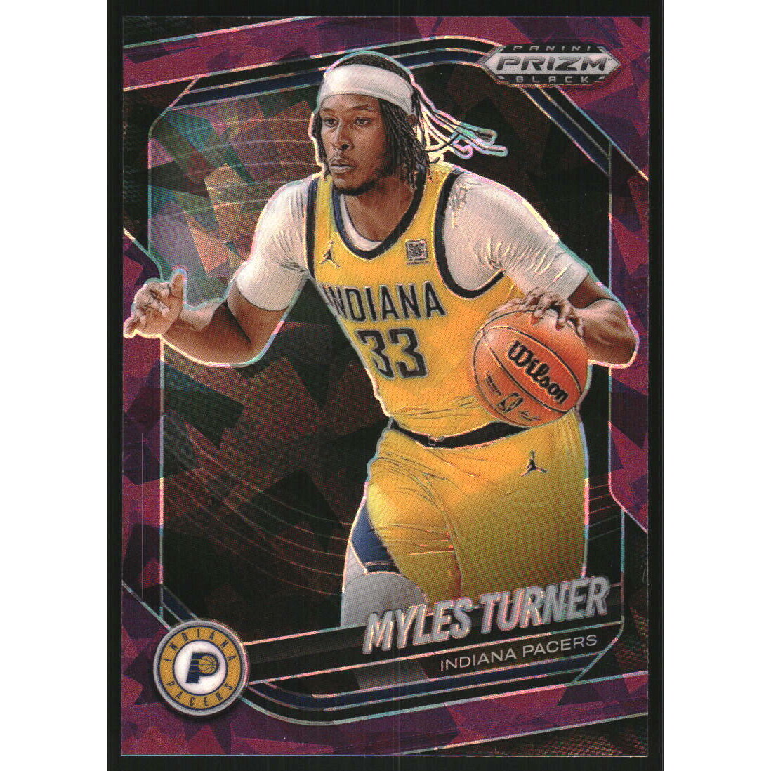 2024-25 Panini Prizm Black Prizms Purple Ice #191 Myles Turner 2024-25 Panini Prizm Black Prizms Purple Ice #191 Myles Turner
