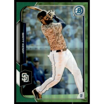 2015 Bowman Chrome Green Refractors #116 Matt Kemp
