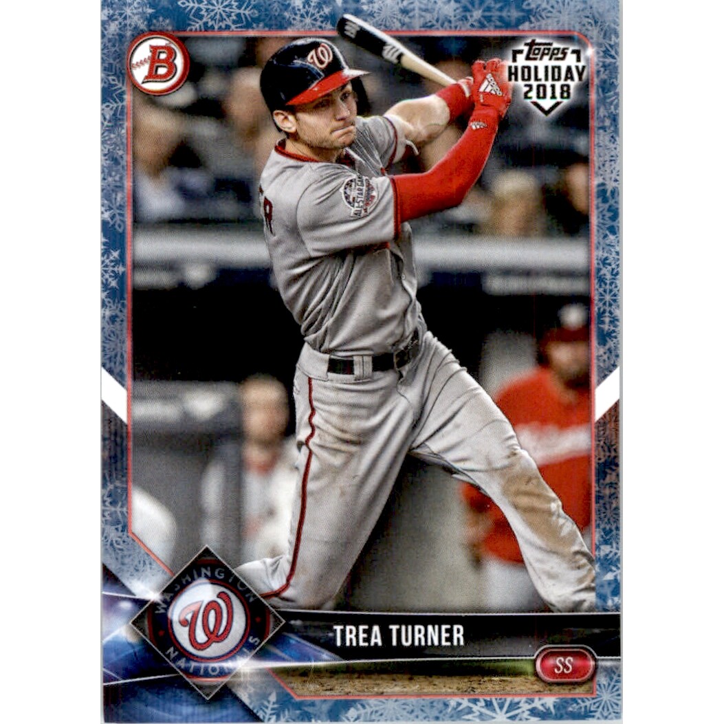 2018 Topps Bowman Holiday White Snow #THTT Trea Turner. rookie card picture