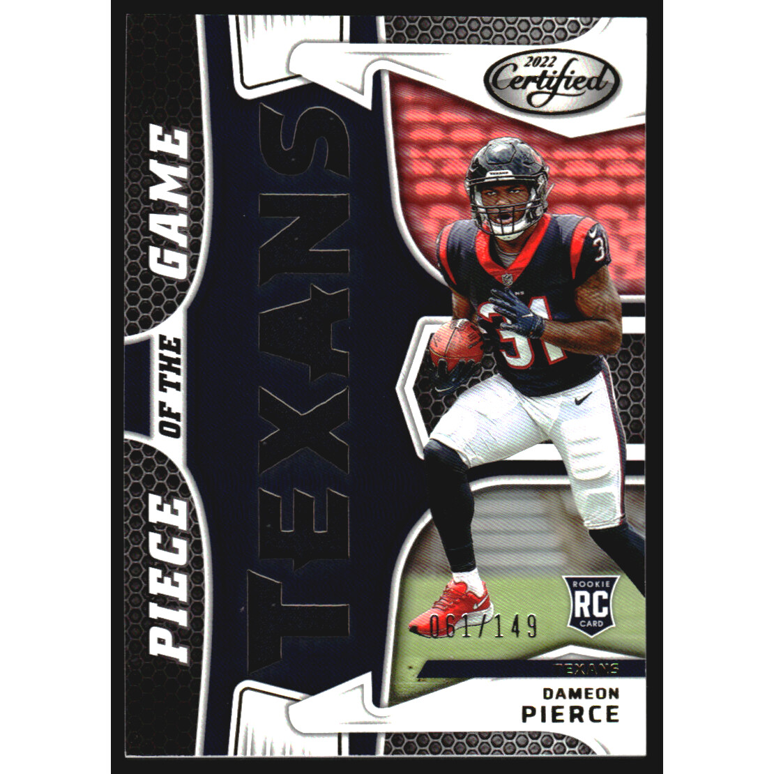 2022 Certified Piece of the Game #25 Dameon Pierce/149