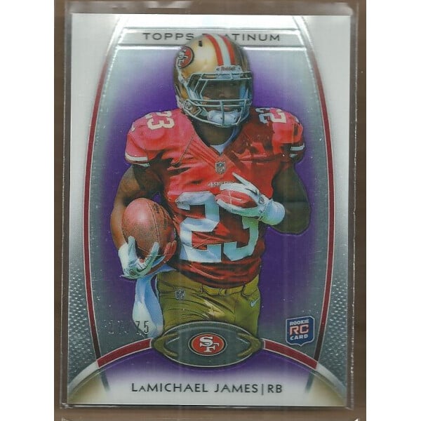 2012 Topps Platinum Purple Refractors #112 LaMichael James. rookie card picture