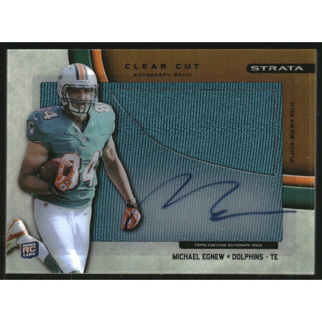 2012 Topps Strata Clear Cut Rookie Relic Autographs Bronze #CCARME Michael Egnew. rookie card picture