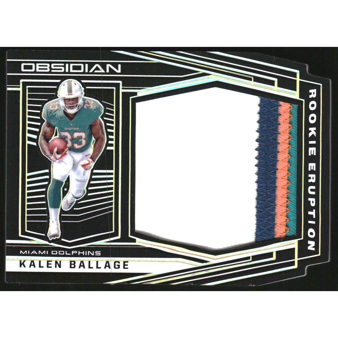 2018 Panini Obsidian Rookie Eruption Materials Electric Etch Yellow #5 Kalen Ballage