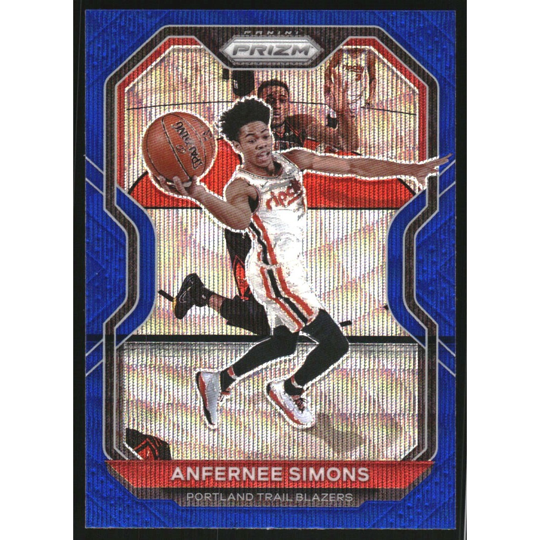2020-21 Panini Prizm Prizms Blue Wave #24 Anfernee Simons